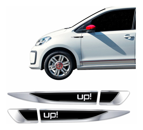 Par Aplique Volkswagen Up Up! Resinado E Cromado Res48