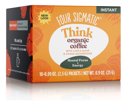 Four Sigmatic. Cafe Instantaneo Organico, 10 Paquetes