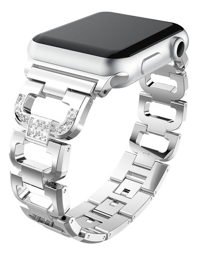Correa Extensible De Eslabones De Lujo Para Apple Watch 1pzs Ancho 10 Cm Color Silver