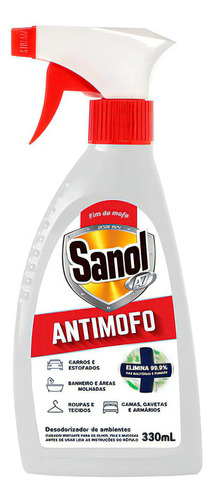 Kit 2 Desodorizador Ambientes Sanol A7 Combate O Mofo 330ml