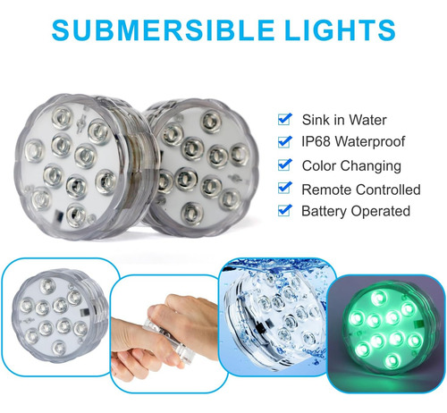 Luces Led Sumergibles Control Remoto, Luces Led Sumergi...