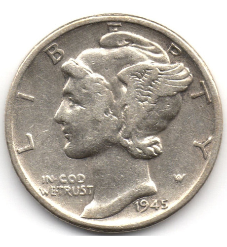 1 Dime 1945 Plata 0,900 Estados Unidos