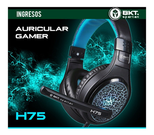Imagen 2 de 2 de Auricular Gamer Bkt H75 C/mic Luz Usb Para Ps4 Xbox One Pc