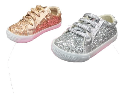 Zapatilla Pians Infantiles - Con Glitter - Con Cordones