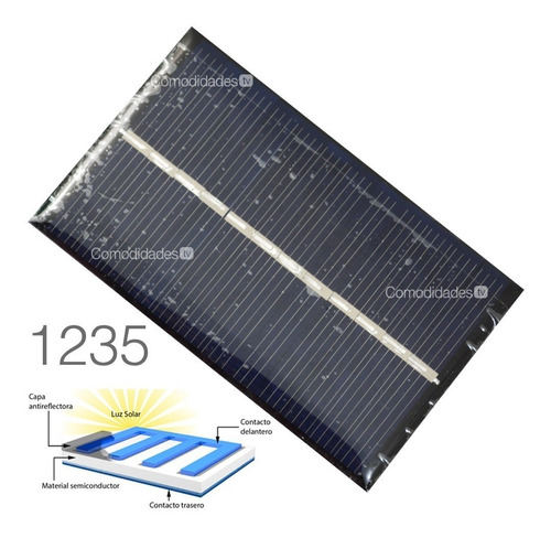 Celda Panel Solar Poli Cristalino 0.6w 6v Energía Solares