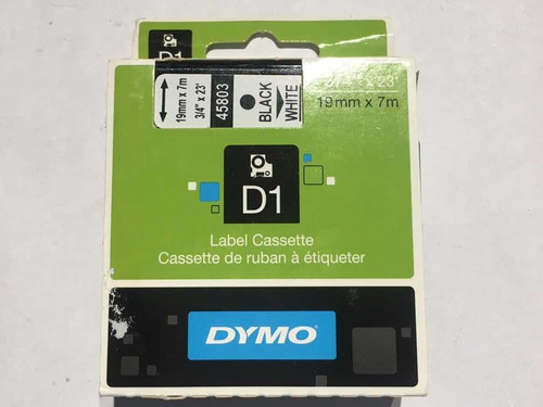 Cinta Dymo D1 Adhesiva 45803 19 Mm X 7 Mt. Color Negro