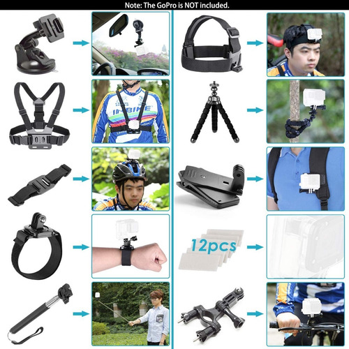 Imagen 8 de 8 de Kit De Accesorios 62 En 1 Para Gopro8 Hero 9/8/7/6/5/4