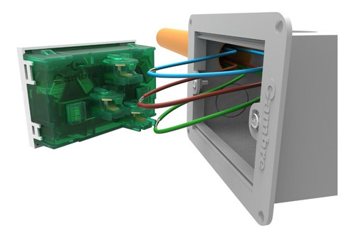 Imagen 3 de 4 de Modulo Toma Doble Cambre Easyfit 2x10amp 250v Por