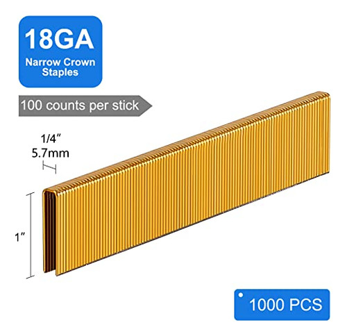 Grapas Estrechas Simcos 18 Ga 1/4 PuLG 1 PuLG 1000 Unidades