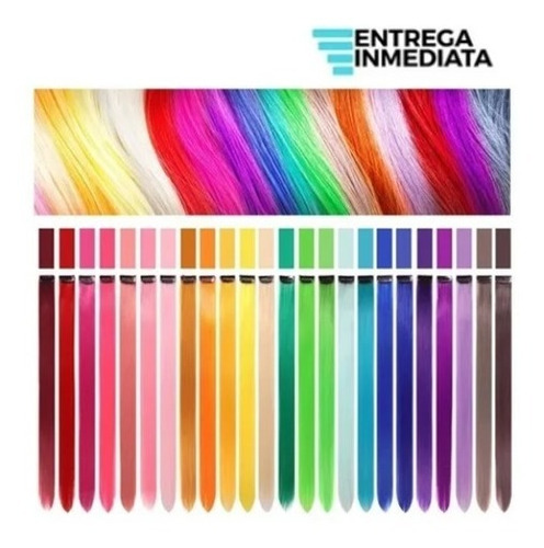 Extension De Cabello En Mechas De Colores Clip X4 Unidades