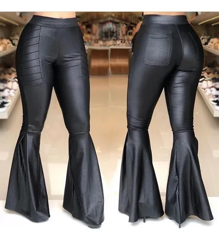 Calça de napa hotsell boca de sino