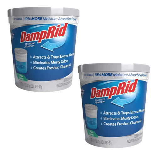 Pack 2x Recipiente Absorbe Humedad New Damp Rid Design 311g