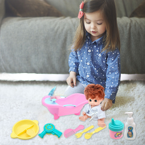 Set De Baño Para Muñecas Esmaltadas I, Casa De Juegos Para N