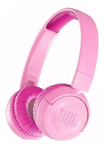 Fone de ouvido on-ear gamer sem fio JBL JR300BT JBLJR300BT punky pink com luz LED