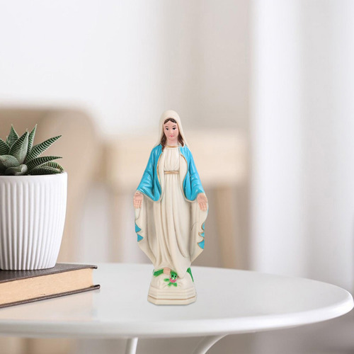 4 Figura De La Santísima Virgen María, 10cm Abrigo Azul