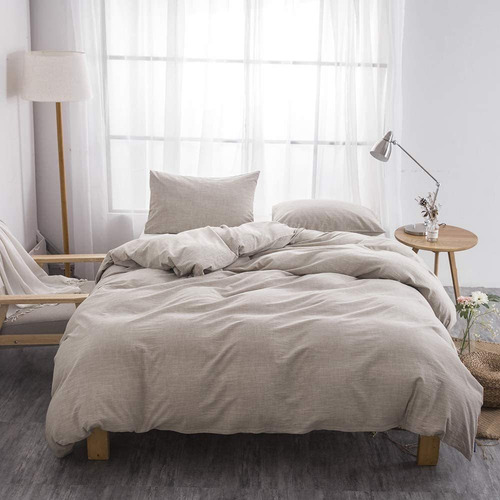  Stonewashed Cottonlinen Duvet Cover King, Piece Comfor...