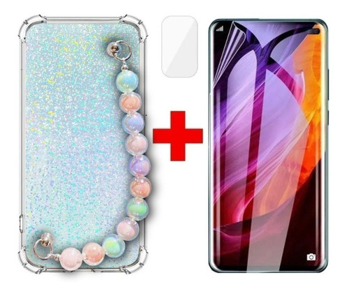 Carcasa Cadena Brillo O + Hidrogel +cam Samsung Note 10 Plus