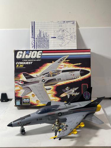 Gi Joe Rene Conquest X-30 Y Slip Stream Hasbro 1986 Con Caja (Usado)