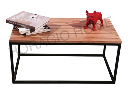 Mesa Ratona Juego Living Hierro Y Madera - Horaciohome