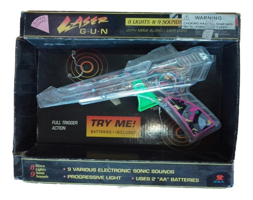 Pistola Arma Juguete Aica Laser Gun Luz Sonido Pila Retro