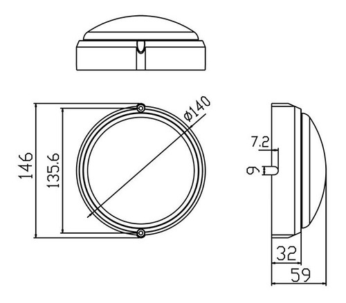 Imagen 3 de 9 de Aplique Pared Techo Exterior Pvc Redonda Led 12w Candil