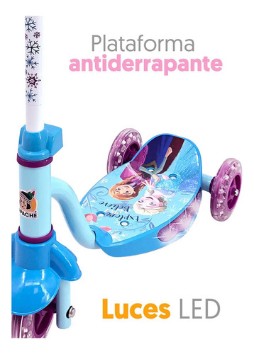 Apache Scooter De Pie Con Luces Frozen Altura Ajustable