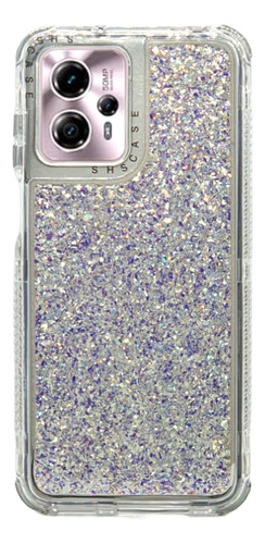 Funda Uso Rudo 360 Con Glitter Para Moto E13 + 2 Micas Glass