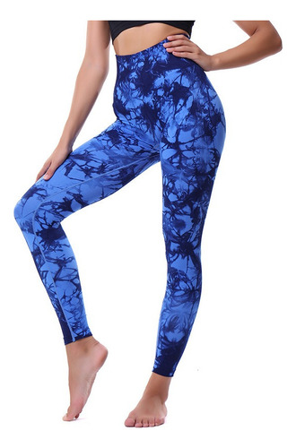 Leggings De Yoga Para Mujer Con Cintura Alta Teñido Anudado