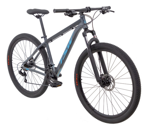 Mountain bike TSW Mountain Bike Ride 2021 aro 29 L-19" 21v freios de disco mecânico câmbios Shimano cor cinza/azul