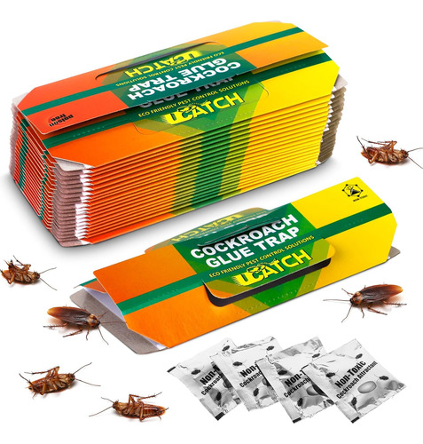 Mata Cucarachas Infestación Interior  21 Trampas De Cebo Pa