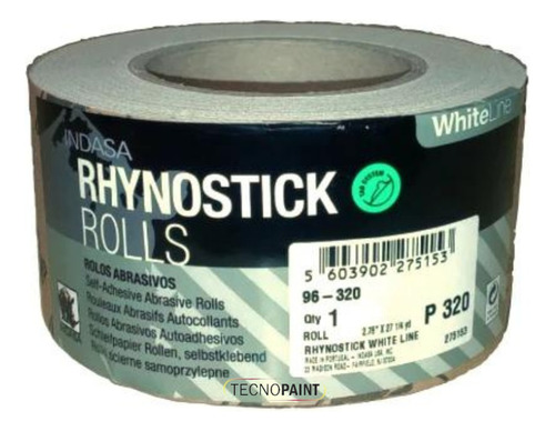 Lija Autoadhesiva Indasa Rhynostick White Line - Rollo P120