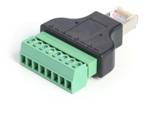 Adaptador Rj45 Macho A Clemas Borne Terminal Conector 8 Pin