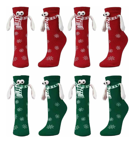 4 Pares Calcetines Navideñas Divertidas Para Dama / Hombre