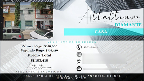 Casa En Venta, Anzures Miguel Hidalgo, En Remate...!!