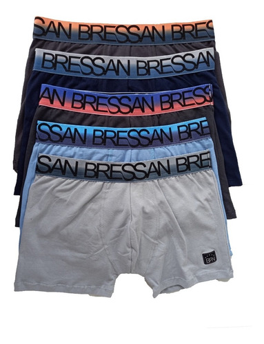 Cueca Boxer Bressan Cotton Elástico Sublimado Kit Com 6