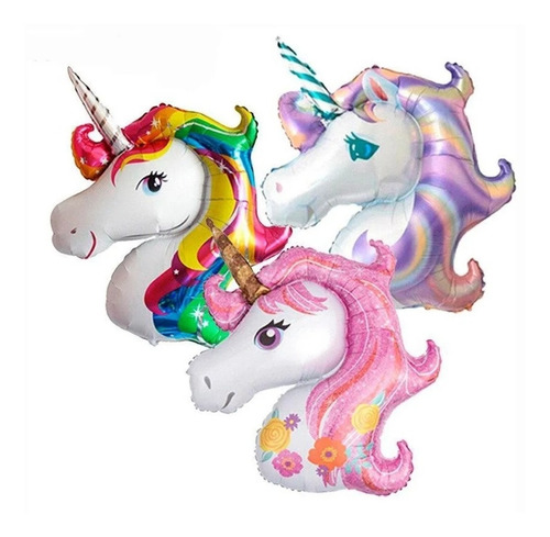 5 Globos Unicornio Mediano Para Decorar Centro De Mesa 43x33