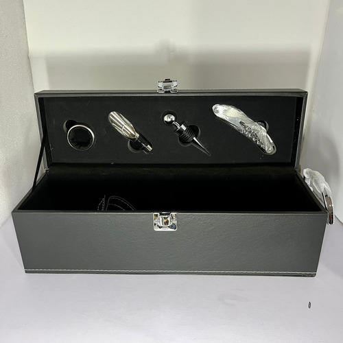 10 Set Caja Porta Botella Vino Bar Con Utensilios Y Asa