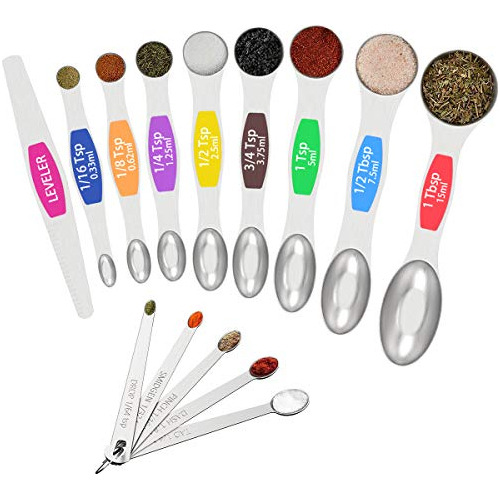 14 Piece Stainless Steel Measuring Spoons Set, Includin...