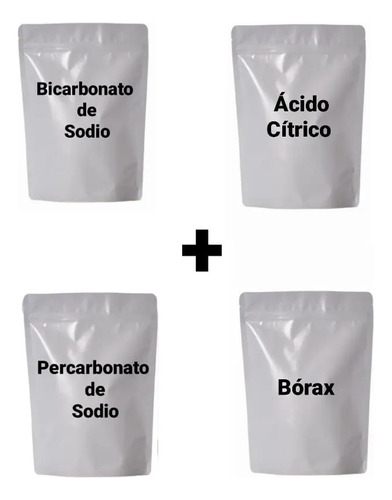 Percarbonato + Bicarbonato + Ácido Cítrico + Bórax 1kg (c/u)