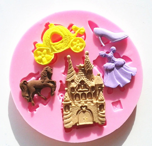 Molde De Silicone Cinderela Biscuit Pasta Americana