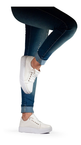 Imagen 4 de 9 de Zapatilla Mujer Sneaker Urbana Plataforma 35-41 Moda - Arona