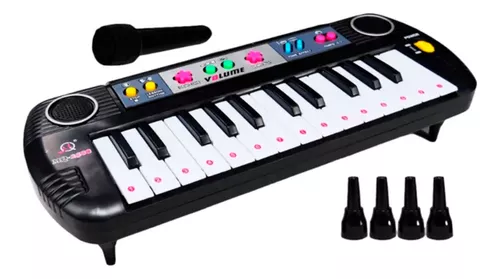 Piano Teclado Brinquedo Infantil Microfone Musical Educativo