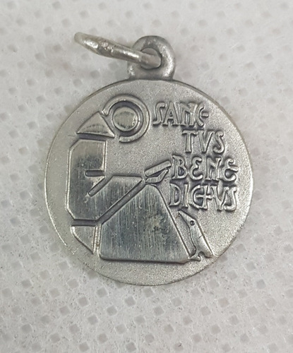 Medalla San Benito Abad 18 Mm Alpaca