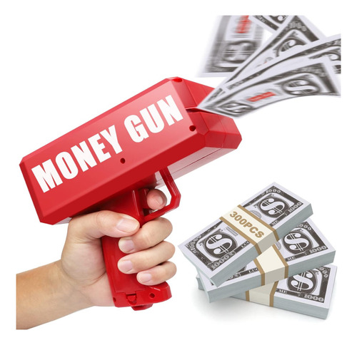 Pistola Lanza Billetes Money Gun, Incluye Los Bullentes