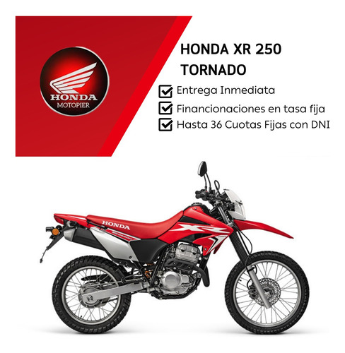 Imagen 1 de 24 de Honda Xr 250 Tornado Fcia C/tarj Twister-xr 150-cg Motopier