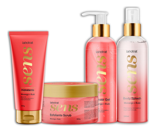 Labotrat Sens Morango E Rubi Kit Completo 4 Produtos