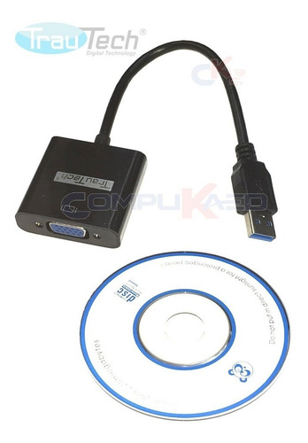Imagen 3 de 5 de Conversor De Usb 3.0 A Vga Trautech W 8/8.1 Usb 2.0 Adaptado