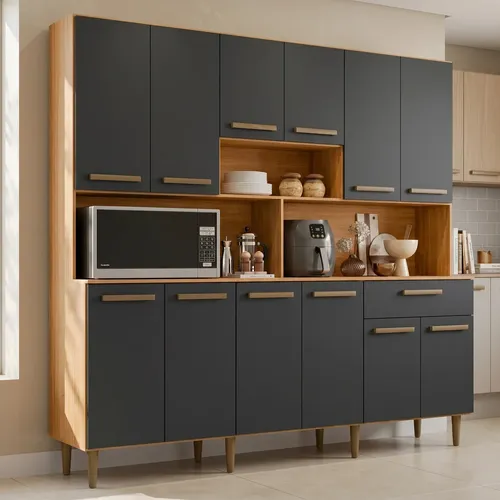 Armário Para Cozinha 12 Portas 1 Gaveta Clarice Gb | Parcelamento