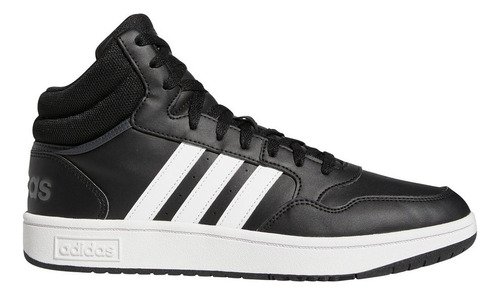 Tenis adidas Hoops 3.0 Mid Diseño Clásico Para Hombre Color Negro Diseño De La Tela Liso Talla 26.5