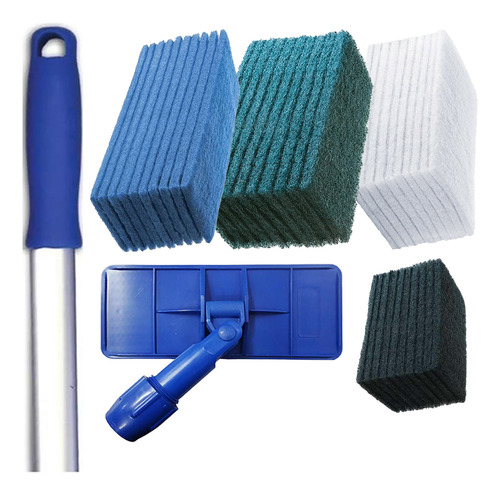 Kit Suporte Limpa Tudo + Fibra Azul + Verde + Branca + Preta